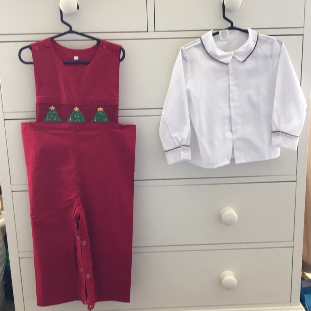 Boys Christmas Overalls - Boutigue Size 3